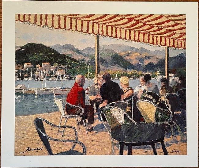 ANDRE BARDET - "Riverfront Dining": ANDRE BARDET, hand signed and numbered lithograph, "Riverfront Dining”; image size 11.5” x 14”, artist proof 4/140, unframed