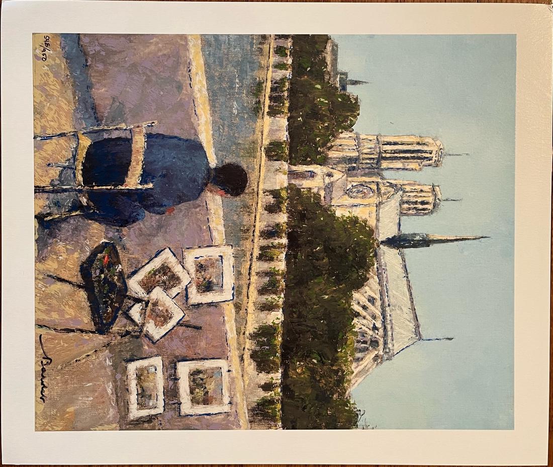 ANDRE BARDET - "Notre Dame": ANDRE BARDET, hand signed and numbered lithograph, "Notre Dame"; image size 14” x 11.5”, edition of 548/950, unframed