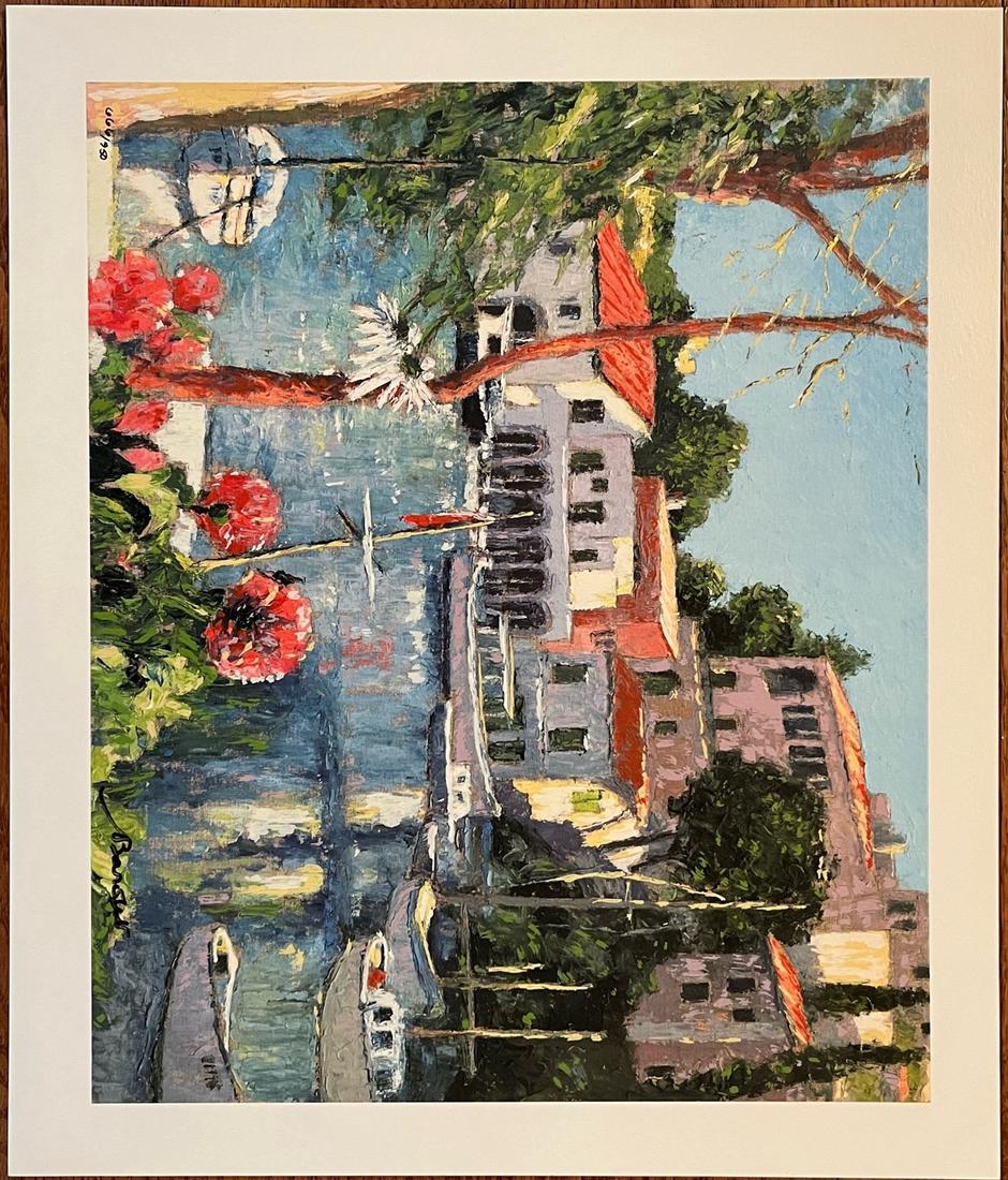 ANDRE BARDET - "Harbor": ANDRE BARDET, hand signed and numbered lithograph, "Harbor"; image size 11.5” x 14”, edition of 666/950, unframed