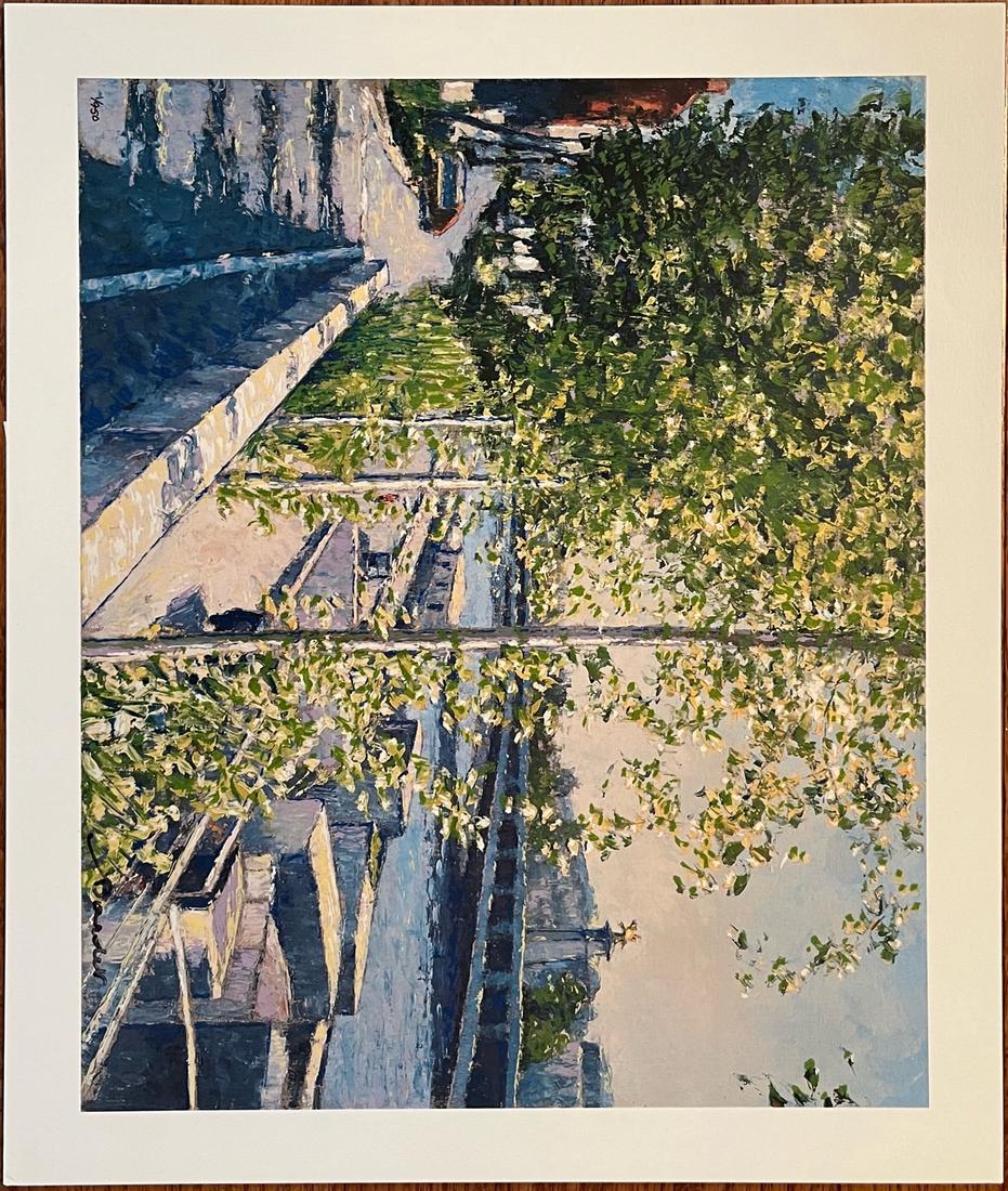 ANDRE BARDET - "Canal Walk": ANDRE BARDET, hand signed and numbered lithograph, "Canal Walk"; image size 11.5” x 14”, edition of 1/950, unframed