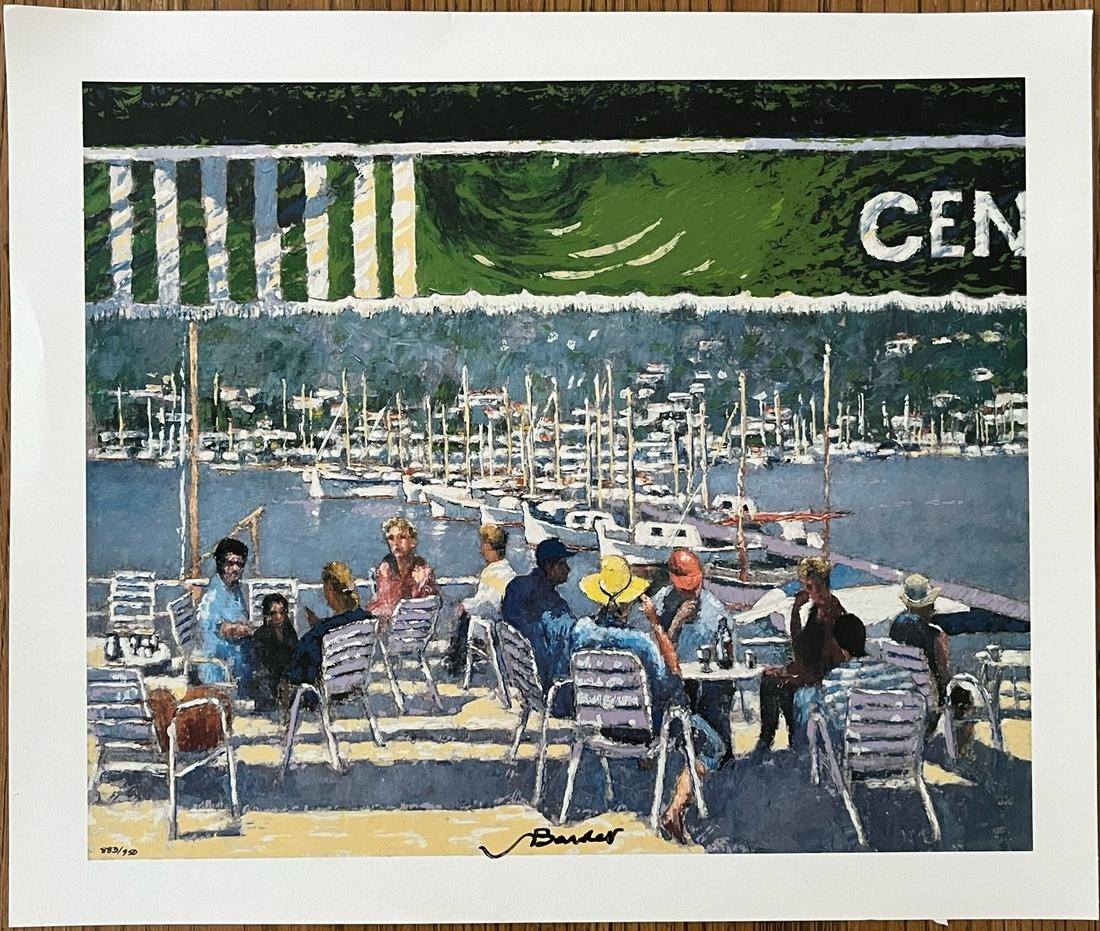 ANDRE BARDET - "At The Marina": hand signed and numbered serigraph, "At The Marina"; image size 12” x 14”, edition of 883/950, unframed