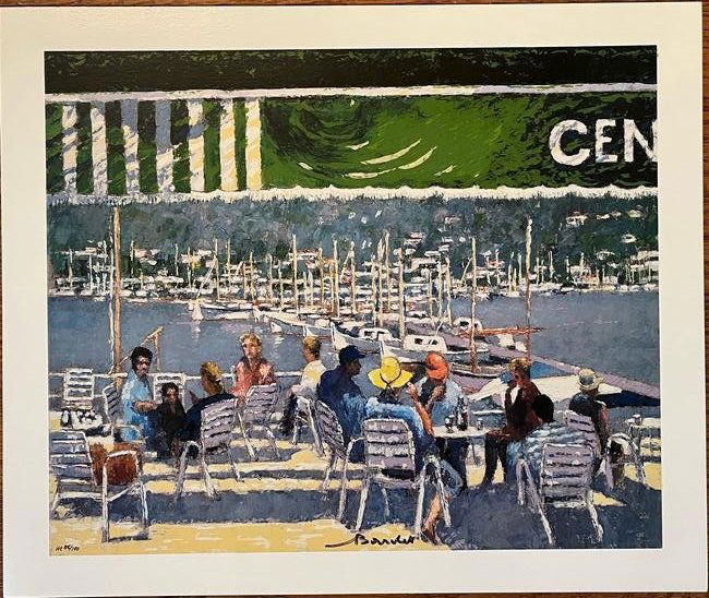 ANDRE BARDET - "Seaside Cafe": ANDRE BARDET, hand signed and numbered lithograph, "Seaside CafÃ©"; image size 11.5” x 14”, edition of 85/140HC, unframed