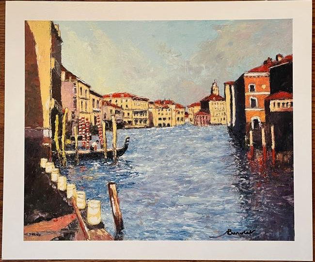 ANDRE BARDET - "Venetian Canal": ANDRE BARDET, hand signed and numbered lithograph, "Venetian Canal"; image size 11.5” x 14”, edition of 885/950, unframed