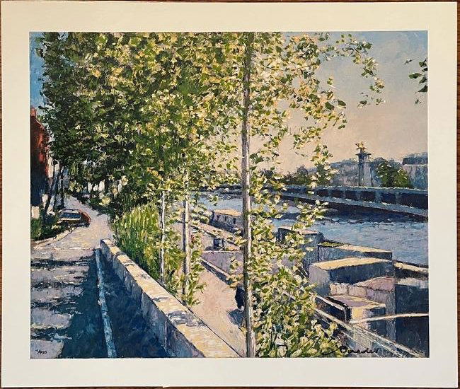 ANDRE BARDET - "Canal Walk": ANDRE BARDET, hand signed and numbered lithograph, "Canal Walk"; image size 11.5” x 14”, edition of 1/950, unframed