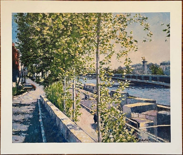 ANDRE BARDET - "Canal Walk": ANDRE BARDET, hand signed and numbered lithograph, "Canal Walk"; image size 11.5” x 14”, edition of 1/950, unframed