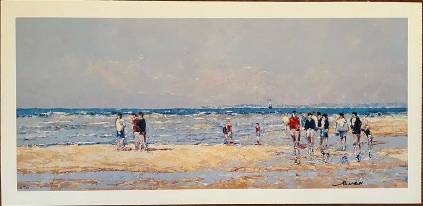 ANDRE BARDET - "Beach Walk": ANDRE BARDET, hand signed and numbered lithograph, "Beach Walk"; image size 11” x 25”, edition of 19/185HC, unframed