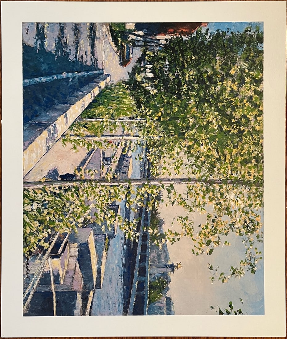 ANDRE BARDET - "Canal Walk": ANDRE BARDET, hand signed and numbered lithograph, "Canal Walk"; image size 11.5” x 14”, edition of 1/950, unframed