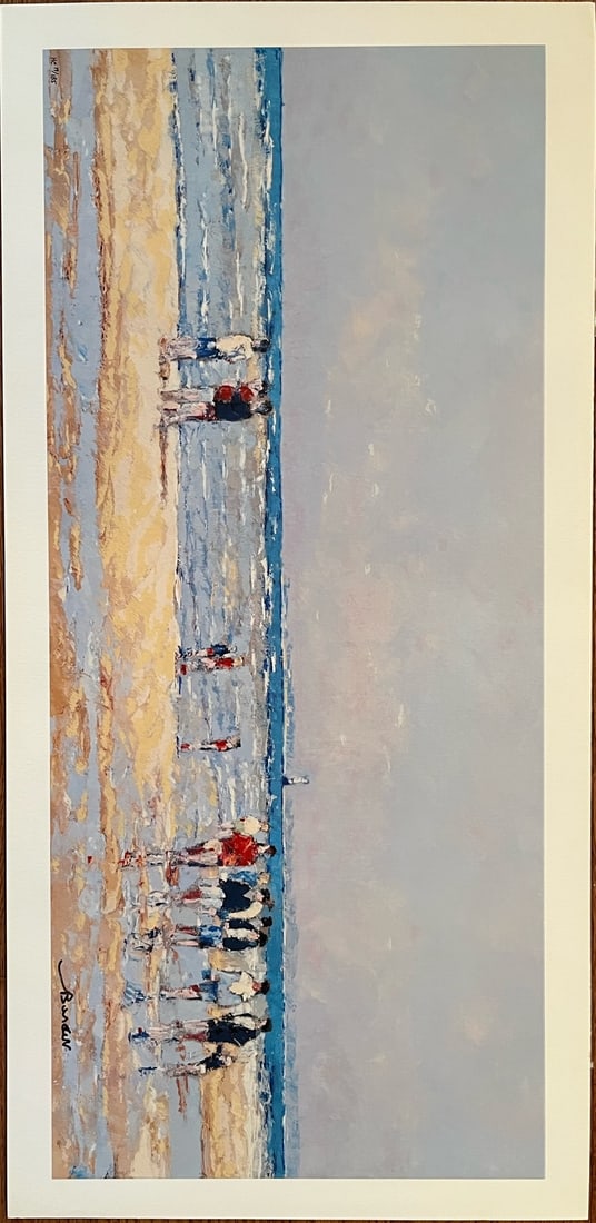 ANDRE BARDET - "Beach Walk": ANDRE BARDET, hand signed and numbered lithograph, "Beach Walk"; image size 11” x 25”, edition of 19/185HC, unframed