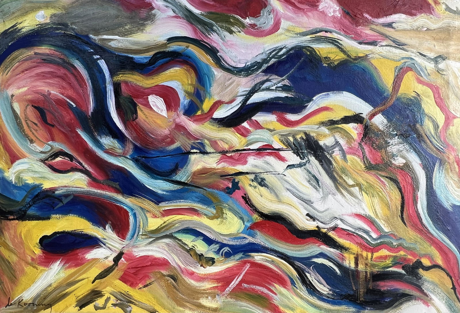 Willem de Kooning (Oil on Canvas Painting) in the style of (1 of 6)