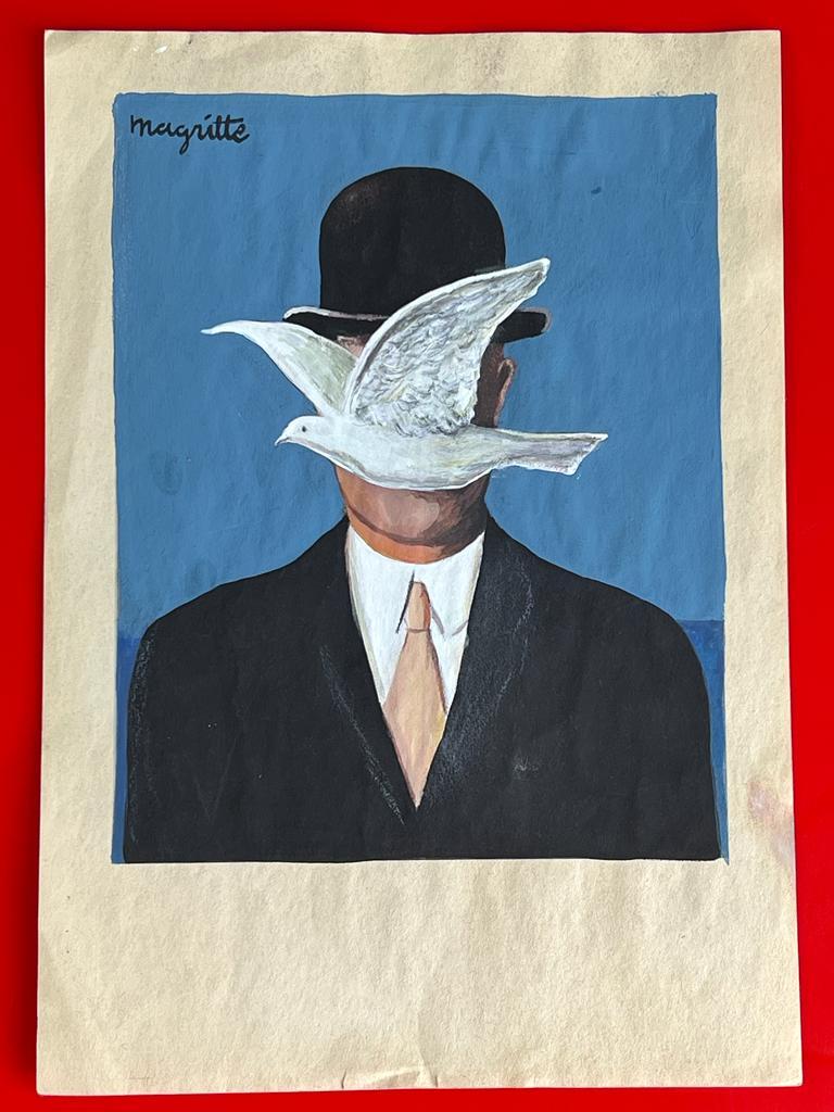 RenÃ© Magritte (Mixed Media on Paper Painting) in the style of (1 of 6)