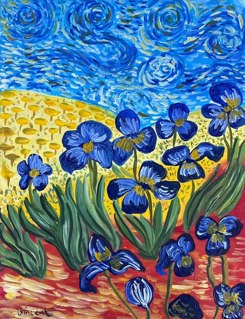 Vincent Van Gogh (Oil on Paper Painting) in the style of: Rendered in the style of Vincent Van Gogh. Technique: Oil on Paper Painting. Measures: 8½ x 11 Inches. Provenance: Private Collection. A Certificate Accompanies this lot. Van Gogh lived between