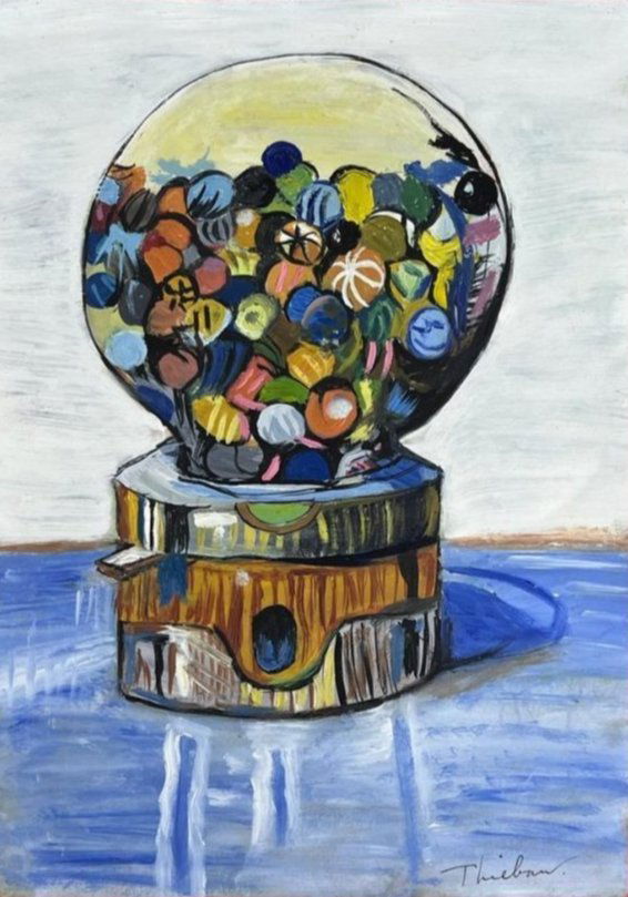 Wayne Thiebaud (Drawing on Paper Painting) in the style of (1 of 4)