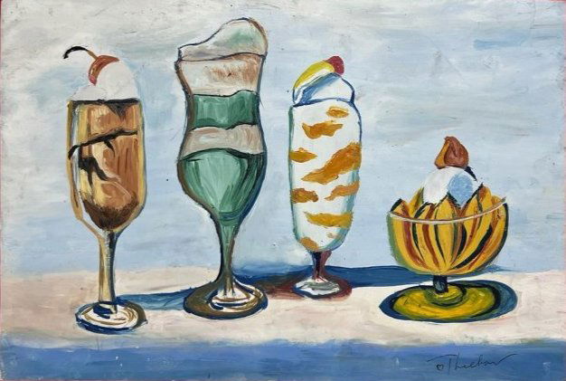 Wayne Thiebaud (Drawing on Paper Painting) in the style of (1 of 4)