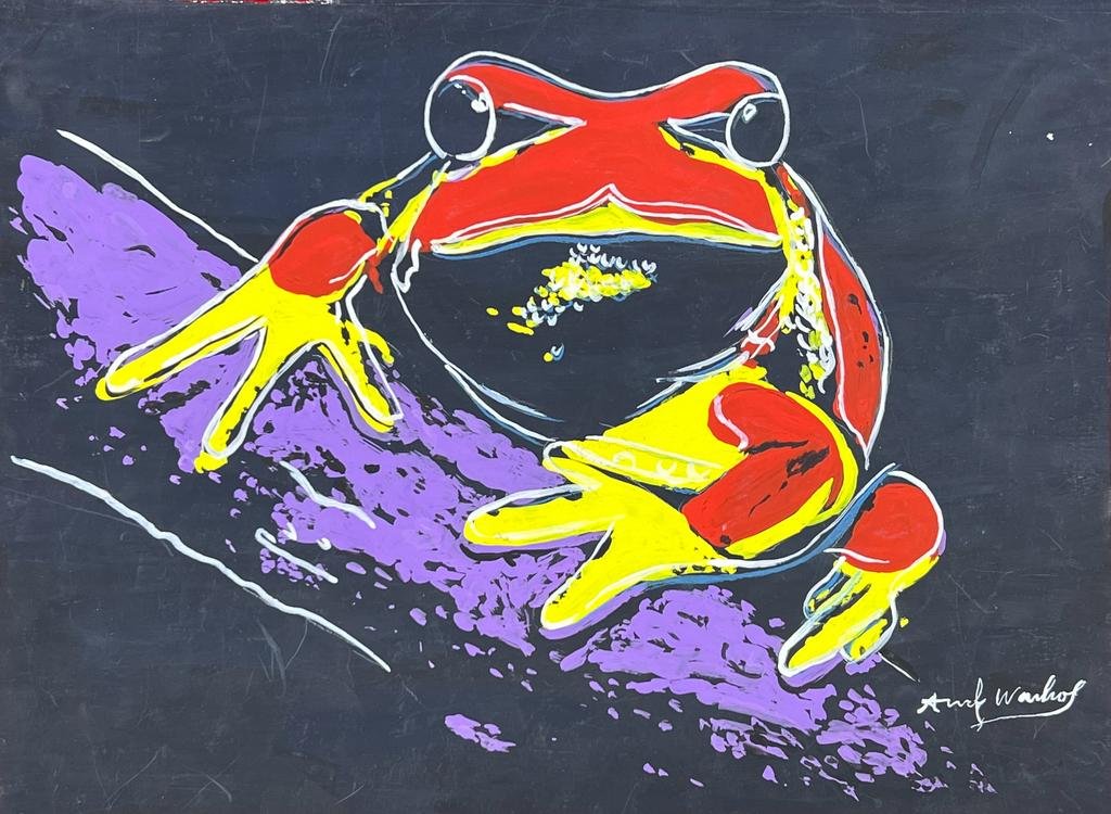 Andy Warhol (Mixed Media on Paper Painting) in the style of: Rendered in the style of Andy Warhol. Technique: Mixed Media on Paper Painting. Measures: 8 x 11 Inches. Provenance: Private Collector. A Certificate Accompanies this lot. Warhol lived between (6 Aug 