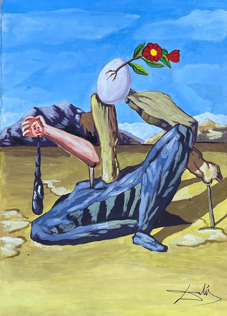 Salvador DalÃ­ (Mixed Media on Paper Painting) in the style of (1 of 4)