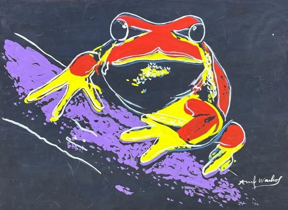 Andy Warhol (Mixed Media on Paper Painting) in the style of: Rendered in the style of Andy Warhol. Technique: Mixed Media on Paper Painting. Measures: 8 x 11 Inches. Provenance: Private Collection. A Certificate Accompanies this lot. Warhol lived between (6 Aug
