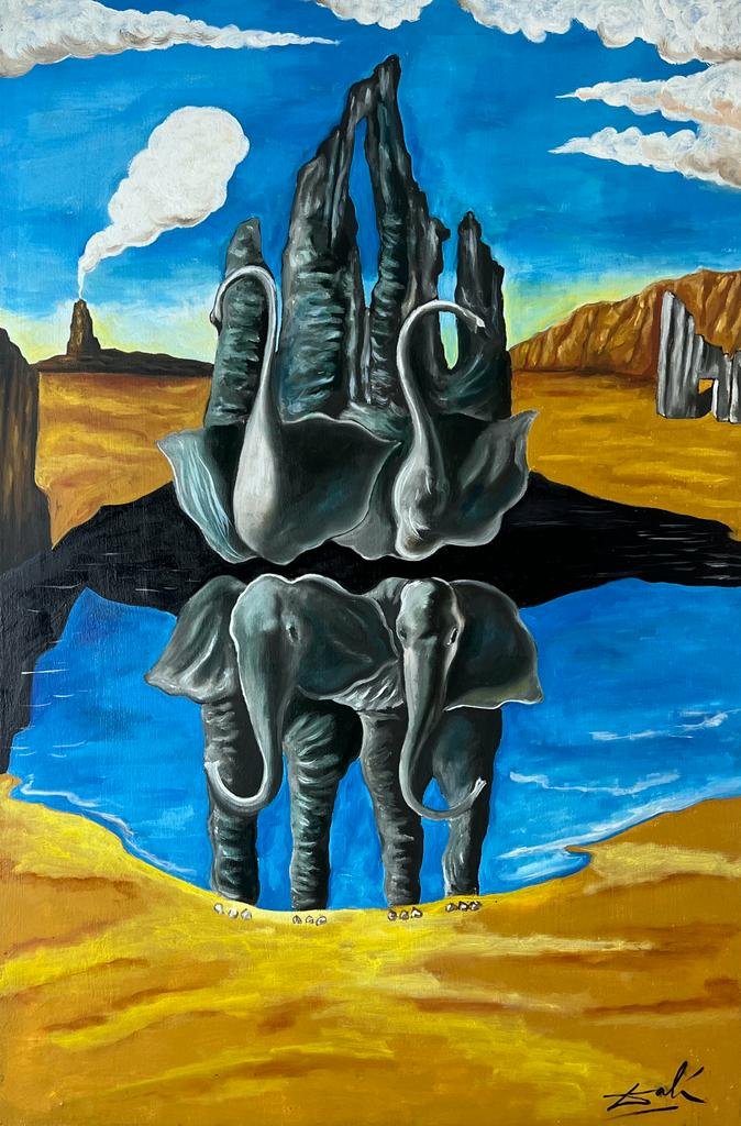 Salvador DalÃ­ (Oil on Canvas Painting) in the style of (1 of 4)