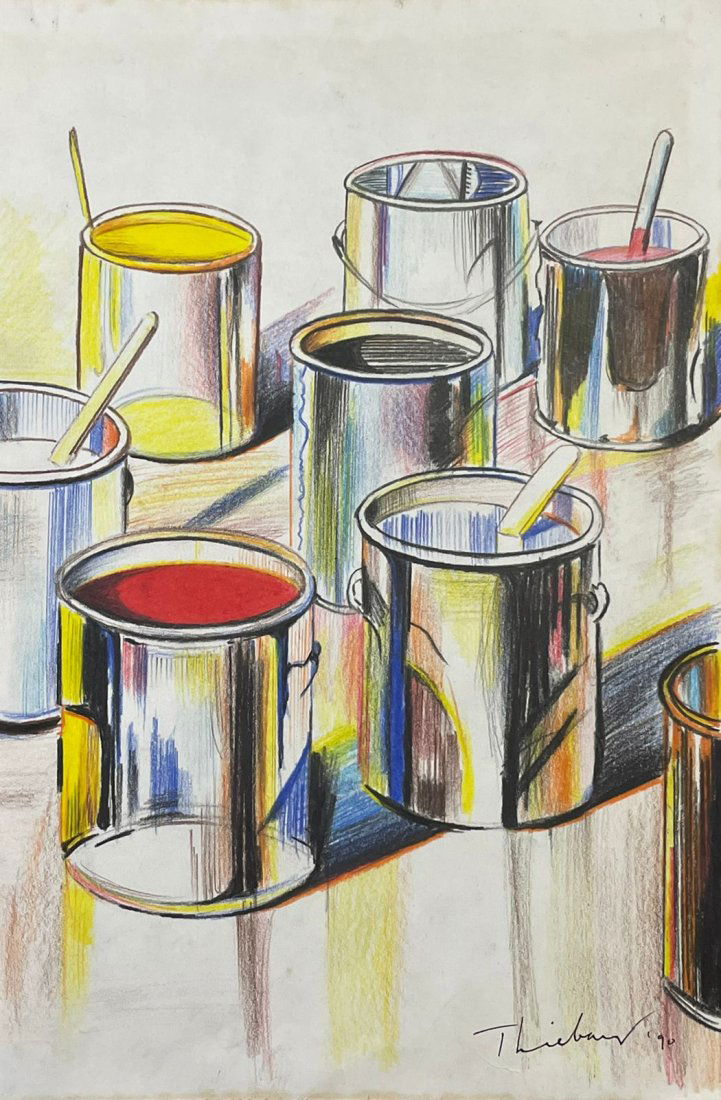 Wayne Thiebaud (Mixed media on Paper Painting) In the style of (1 of 2)