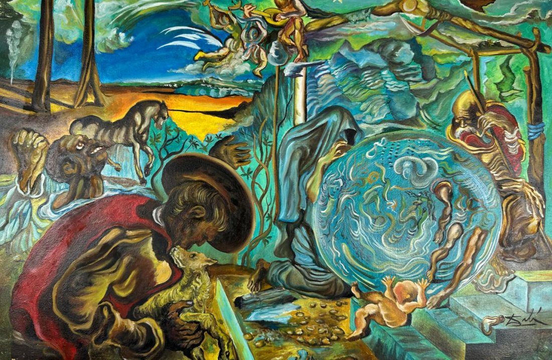 Salvador Dali (Oil on Canvas Painting) in the style of (1 of 4)