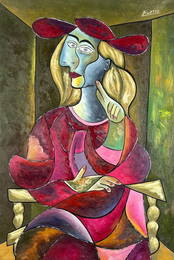 Pablo Picasso (Oil on Canvas Painting) in the style of