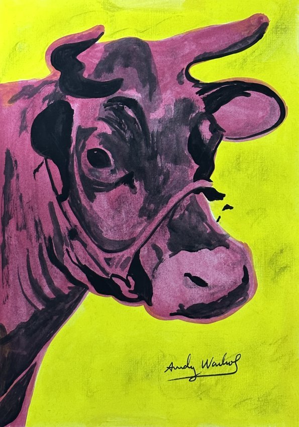 Andy Warhol (Mixed Media on Paper Painting) in the style of: Rendered in the style of Andy Warhol. Technique: Mixed Media on Paper Painting. Measures: 8 x 11 Inches. Provenance: Private Collection N.Y. Warhol lived between (6 Aug 1928 - 22 Feb 1987) was an Amer