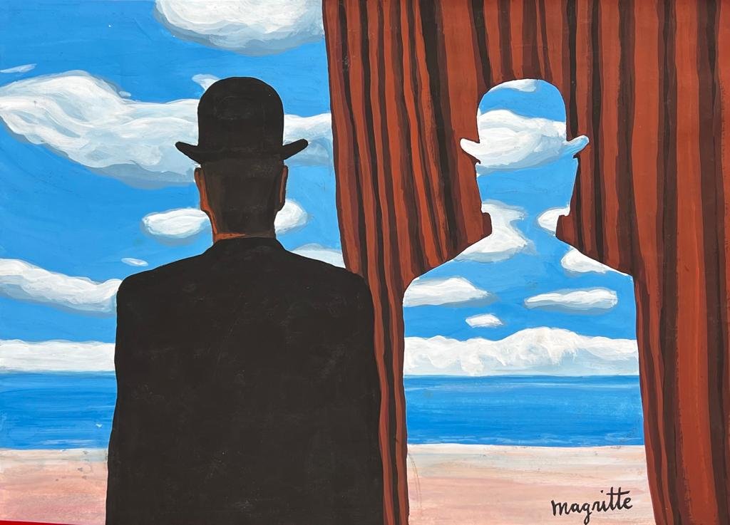 RenÃ© Magritte Belgian (Mixed Media on Paper Painting) in the style of (1 of 4)