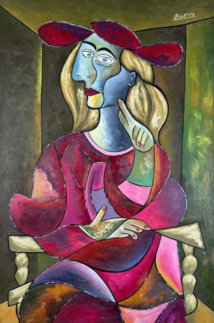 Pablo Picasso Spanish 1881 - 1973 (Oil on canvas Painting) style of (1 of 4)