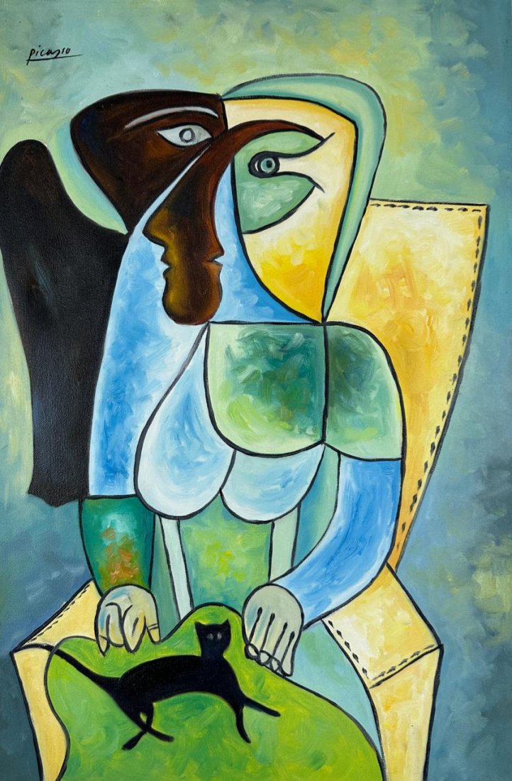 Pablo Picasso Spanish 1881 - 1973 (Oil on canvas Painting) style of (1 of 4)