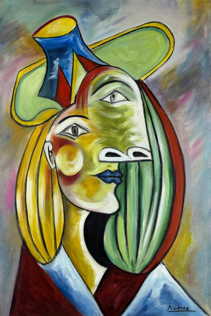 Pablo Picasso Spanish 1881 - 1973 (Oil on canvas Painting) style of (1 of 4)