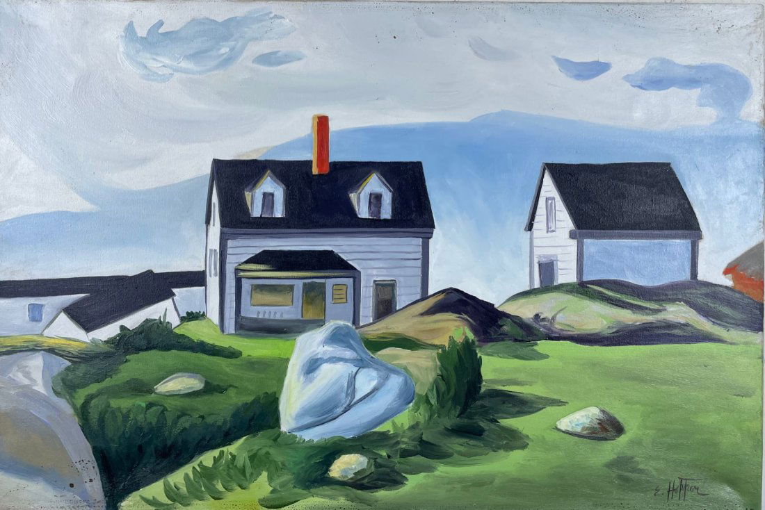 Edward Hopper (Oil on canvas Painting) style of (1 of 4)