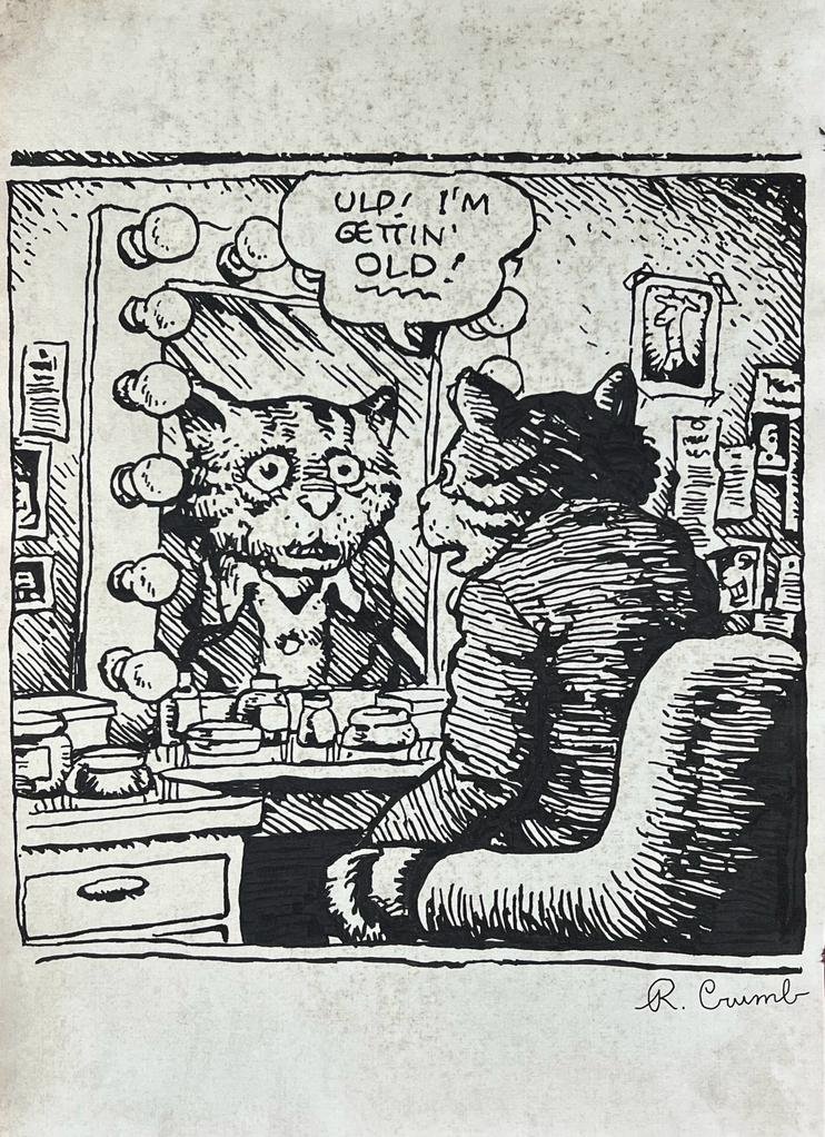 Robert Crumb (Mixed Media on Paper Painting) in the style of (1 of 4)