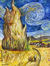 Vincent Van Gogh (Oil on Paper Painting) in the style of