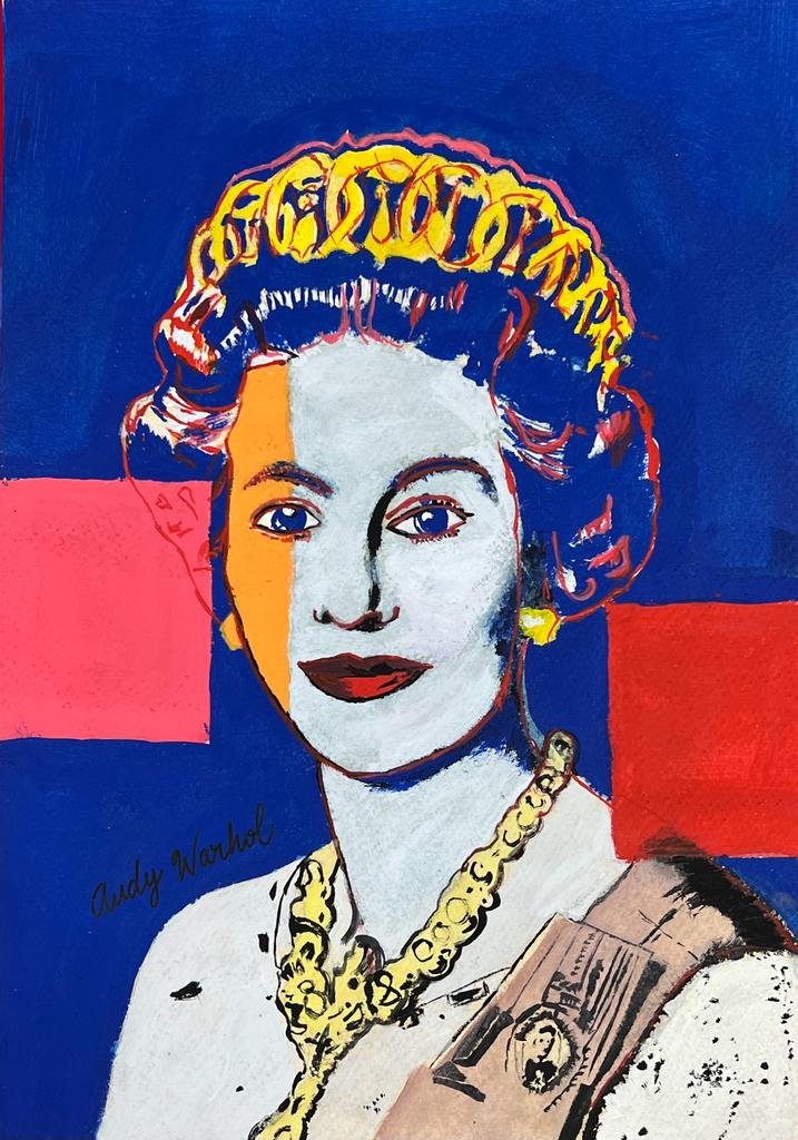 Andy Warhol American (Mixed Media on Paper Painting) in the style of: Rendered in the style of Andy Warhol. Technique: Mixed Media on Paper Painting. Measures: 8 x 11.5 Inches. Provenance: Private Collection N.Y. "In the style of" means after the artist. Warhol lived be