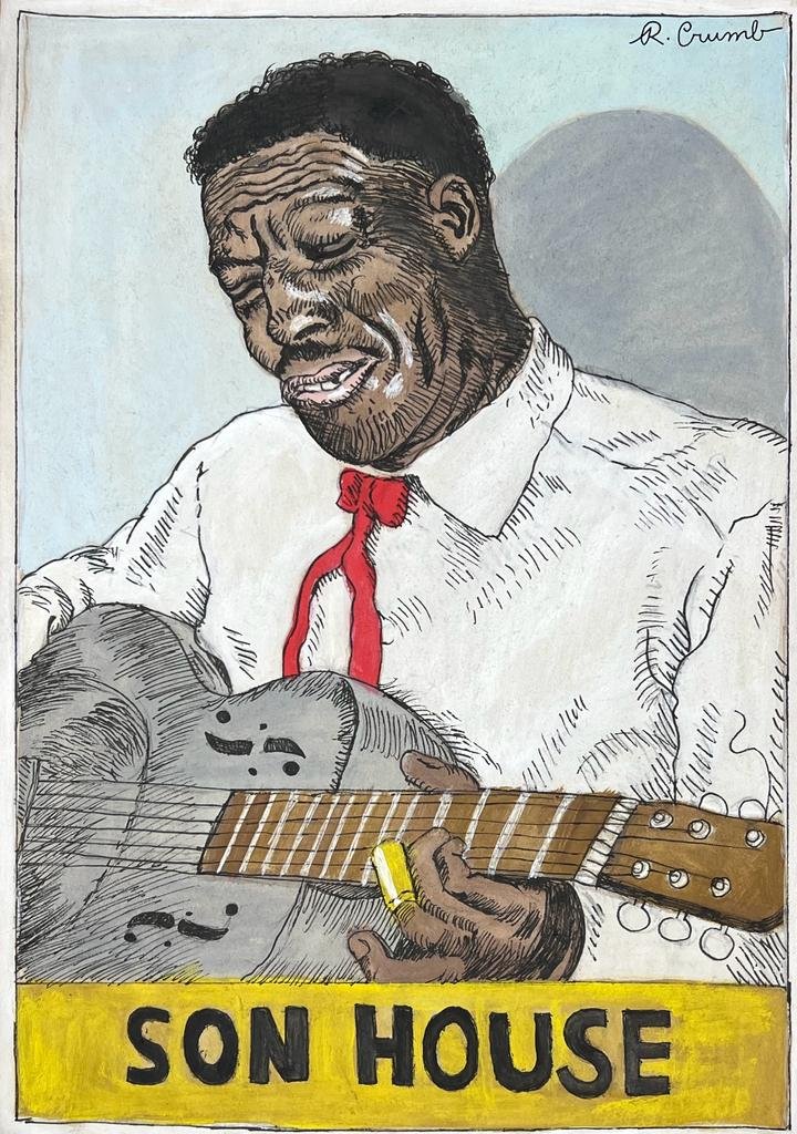 Robert Crumb (Mixed Media on Paper Painting) In the style of (1 of 4)