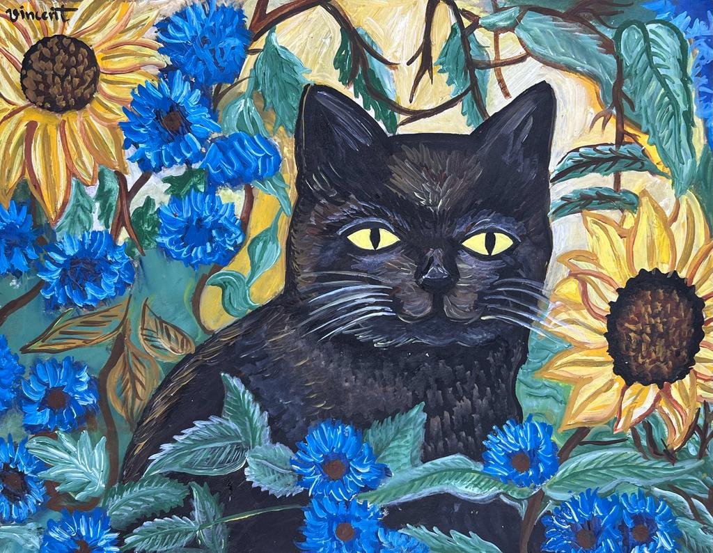 Vincent Van Gogh (Oil on Paper Painting) in the style of: Rendered in the style of Vincent Van Gogh. Technique: Oil on Paper Painting. Measures: 10 x 13 Inches. Provenance: Private Collection France. "In the style of" means after the artist.Van Gogh lived be