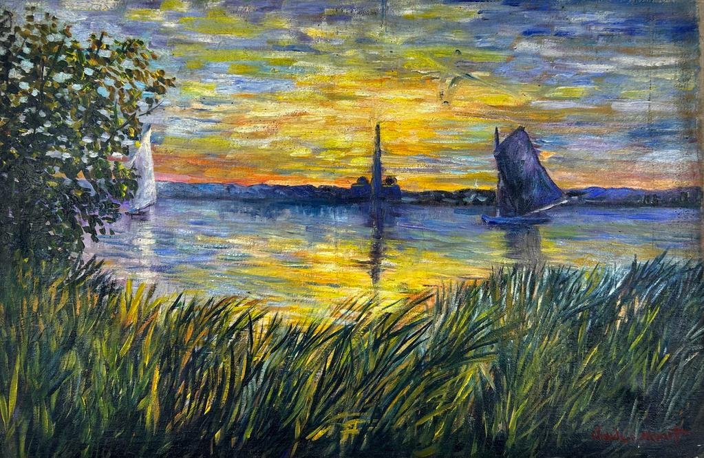 Claude Monet French (Oil on canvas Painting) in the style of (1 of 4)