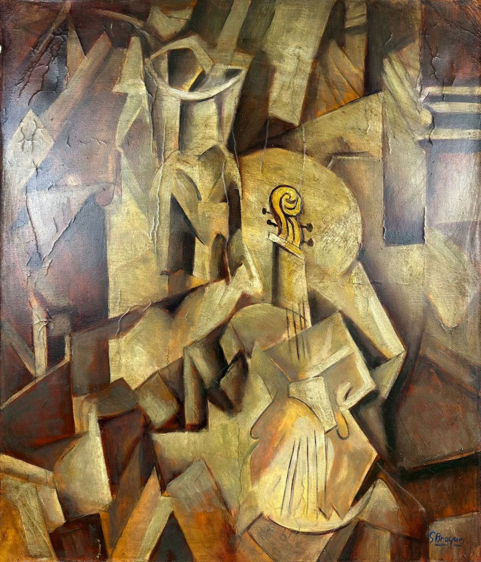 Georges Braque (Oil on Canvas Painting) In the style of (1 of 4)