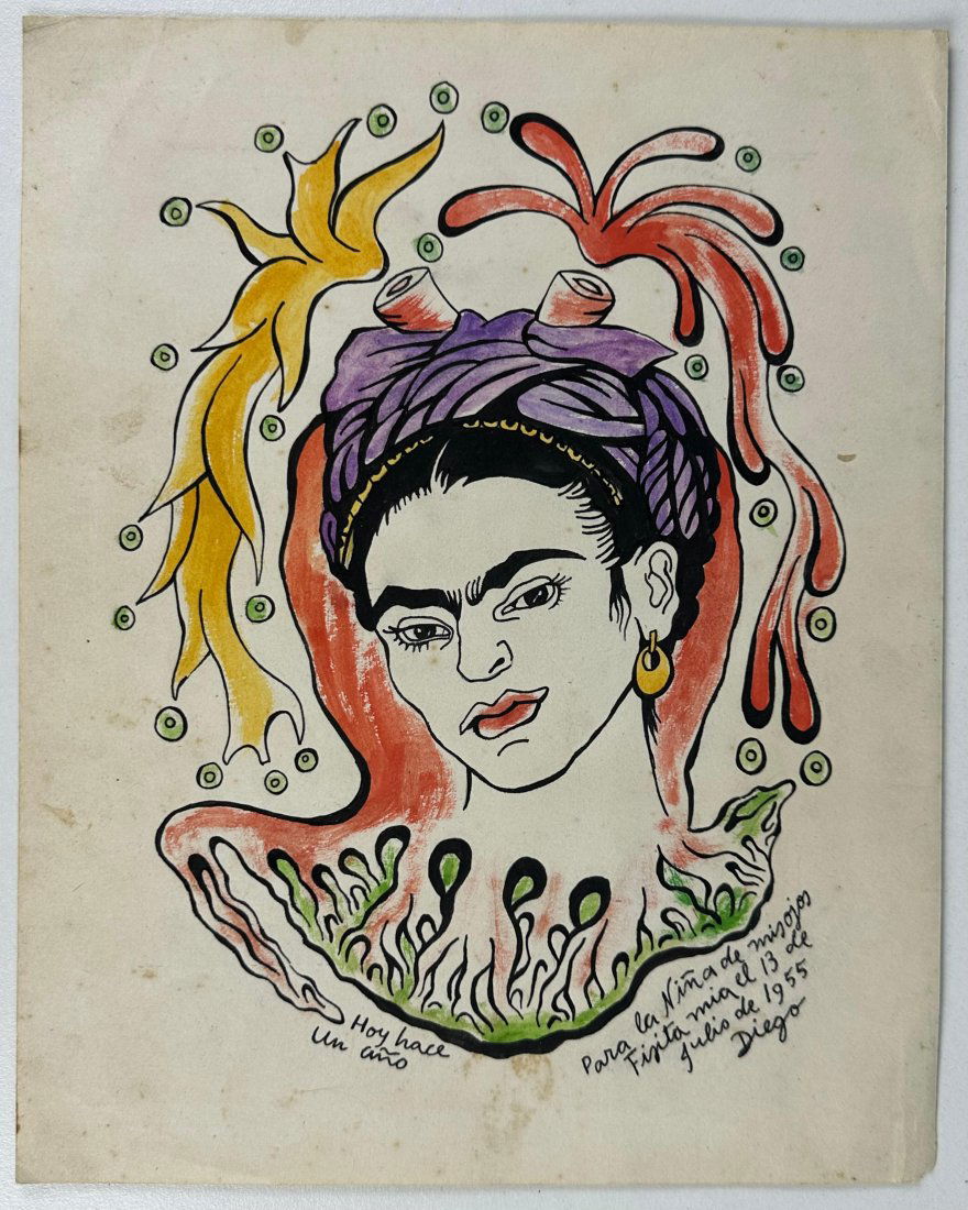 Diego Rivera (Mixed Media on Paper Painting) in the style of (1 of 4)