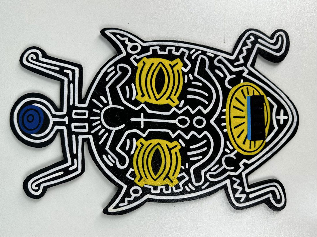 Keith Haring American (Acrylic on Wood painting) in the Style of (1 of 3)