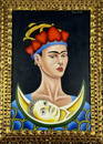 Frida Kahlo Mexican (Oil on Canvas Painting) in the style of