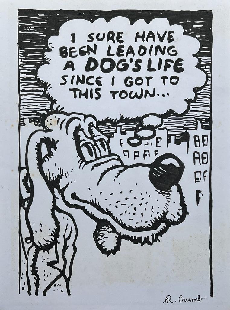 Robert Crumb (Mixed Media on Paper Painting) In the style of (1 of 4)