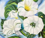 Georgia O'Keeffe (Oil on Canvas Painting) in the style of