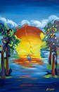 Peter Max (Oil on Canvas Painting) In the style of