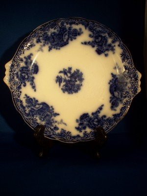 Flo Blue plate, 9" Burslem England, "Arcadia" Royal