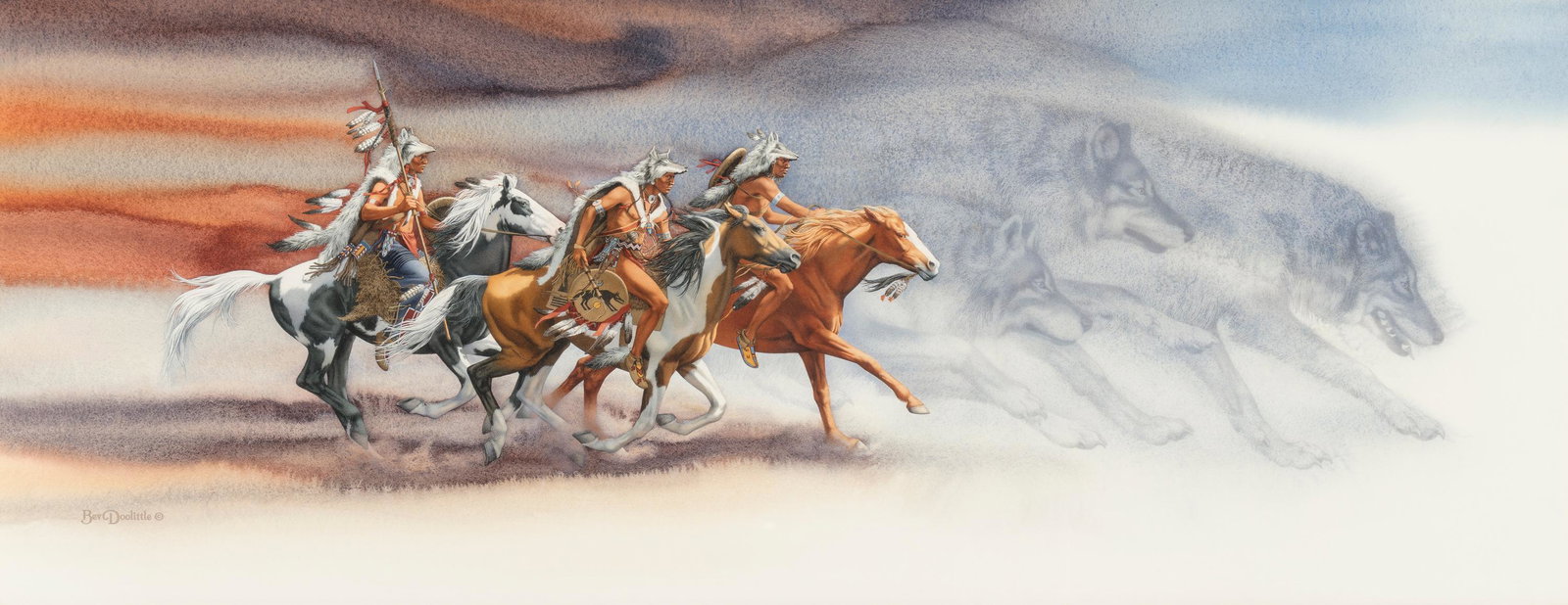 Bev Doolittle (b.1947) Wolves of the Crow (1 of 2)