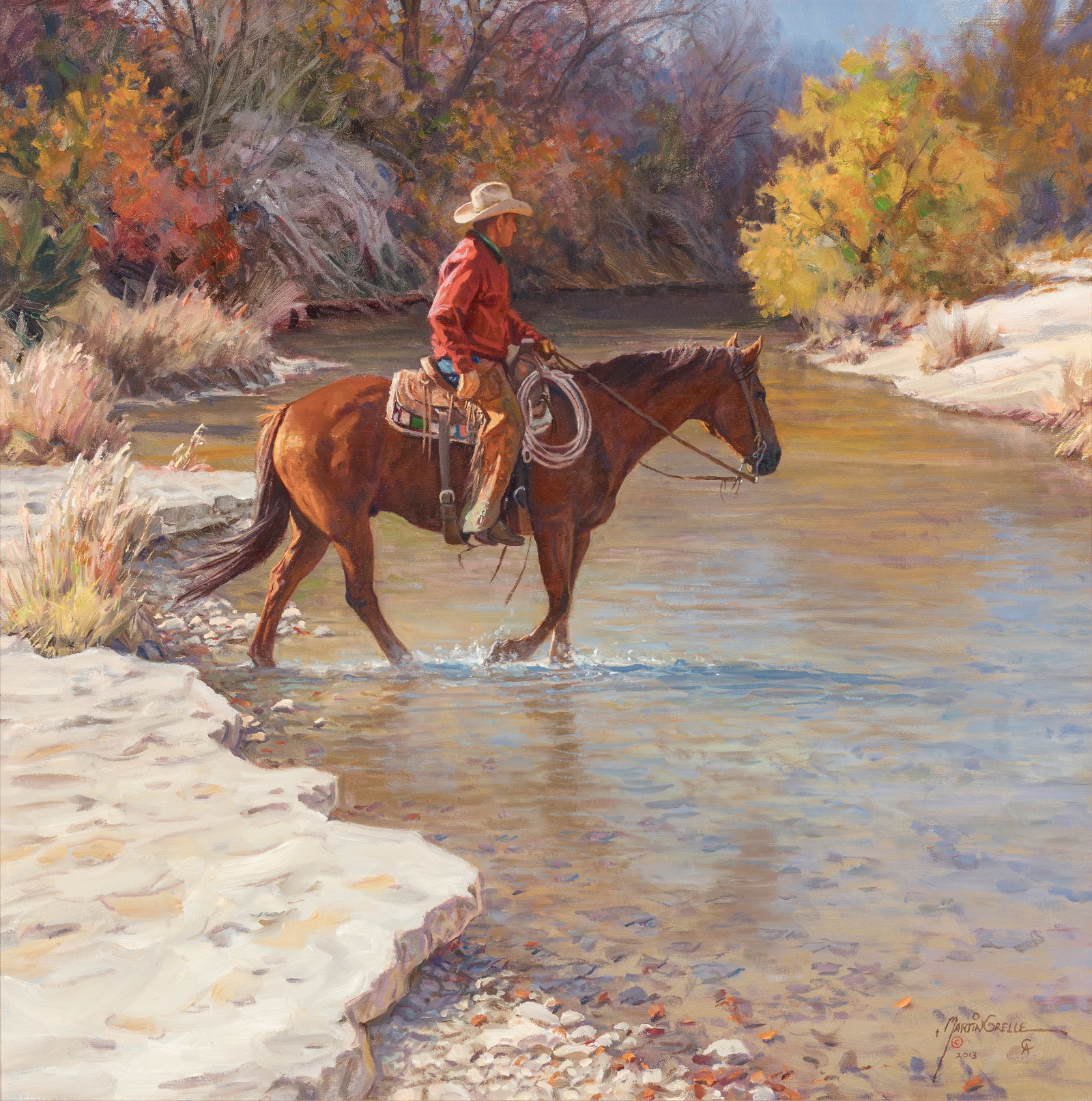Martin Grelle (b. 1954) Neils Creek Crossing, 2013 Auction