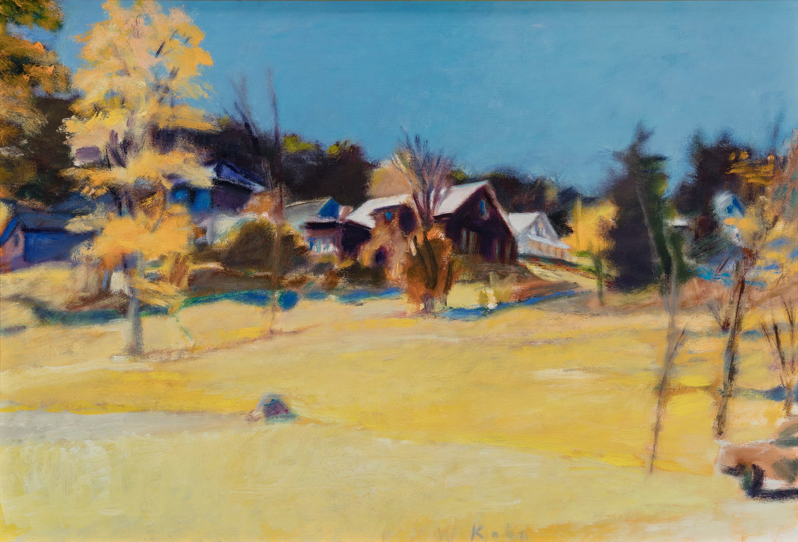 Wolf Kahn (1927 - 2020) From the W. Brattleboro Parking Lot #4, 1979: Wolf Kahn (1927 - 2020) From the W. Brattleboro Parking Lot #4, 1979 oil on canvas 28 x 40 inches 33.5 x 45.5 inches (frame) signed lower center right: W Kahn verso: label, Kornbluth Gallery Fine Art,