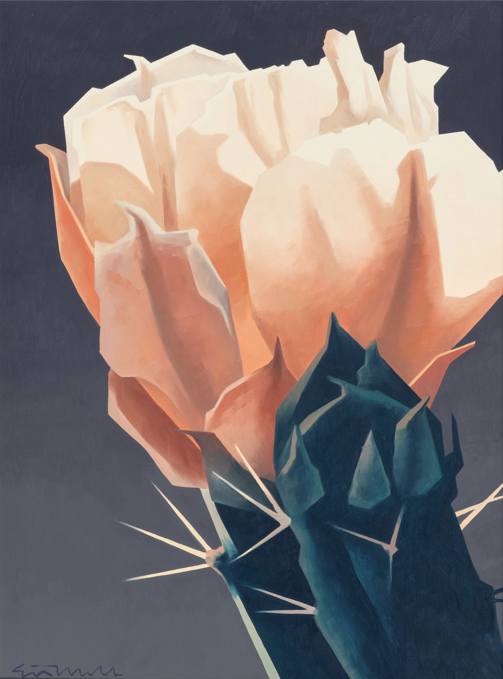 Ed Mell (1942-2024) Cactus Flower: Ed Mell (1942-2024) Cactus Flower oil on canvas 24 x 18 inches 25.5 x 19.25 inches (frame) signed lower left: Ed Mell inscribed on frame: Ed Mell PROVENANCE Private Collection, Fredericksburg, Texas