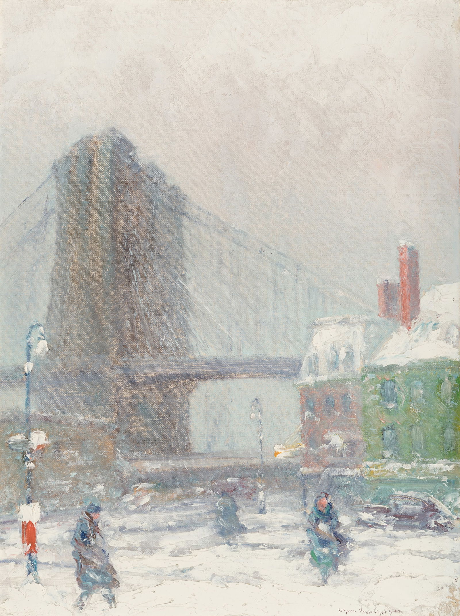 Johann Berthelsen (1883-1972) Brooklyn Bridge, New York (1 of 4)