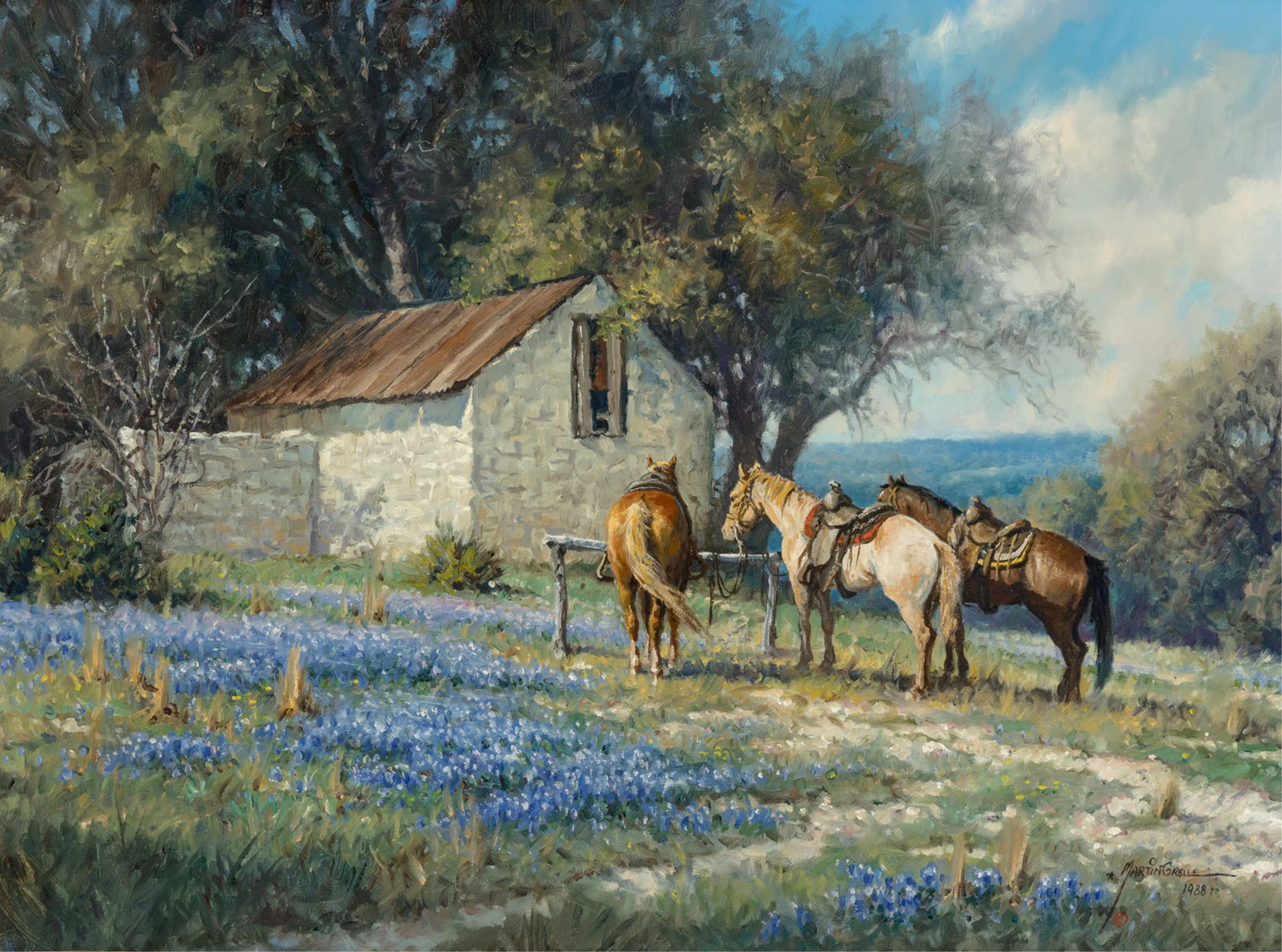 Martin Grelle (b. 1954), Siesta, 1988: Martin Grelle(b. 1954)Siesta, 1988oil on linensigned lower right: Martin Grelle ? 1988verso: signed, titled, dated18 x 24 inches; 27 x 32.75 inches (frame) Provenance: Private Collection,